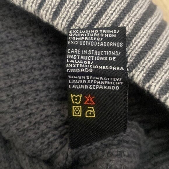 Hudson Men’s Knit Sweater Small Textured Waffle Weave Pullover Neutral Gray - Picture 12 of 12